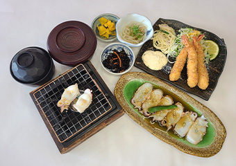焼きたこ付エビフライ膳